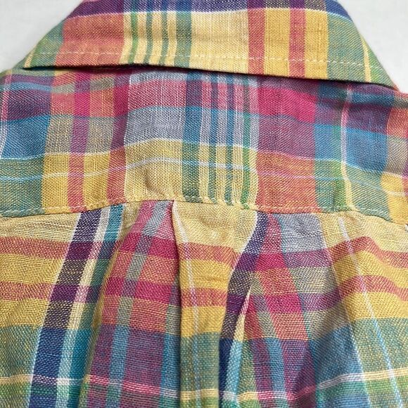Polo Ralph Lauren Key West Multi color Linen button down short sleeve shirt 2T - Picture 10 of 14